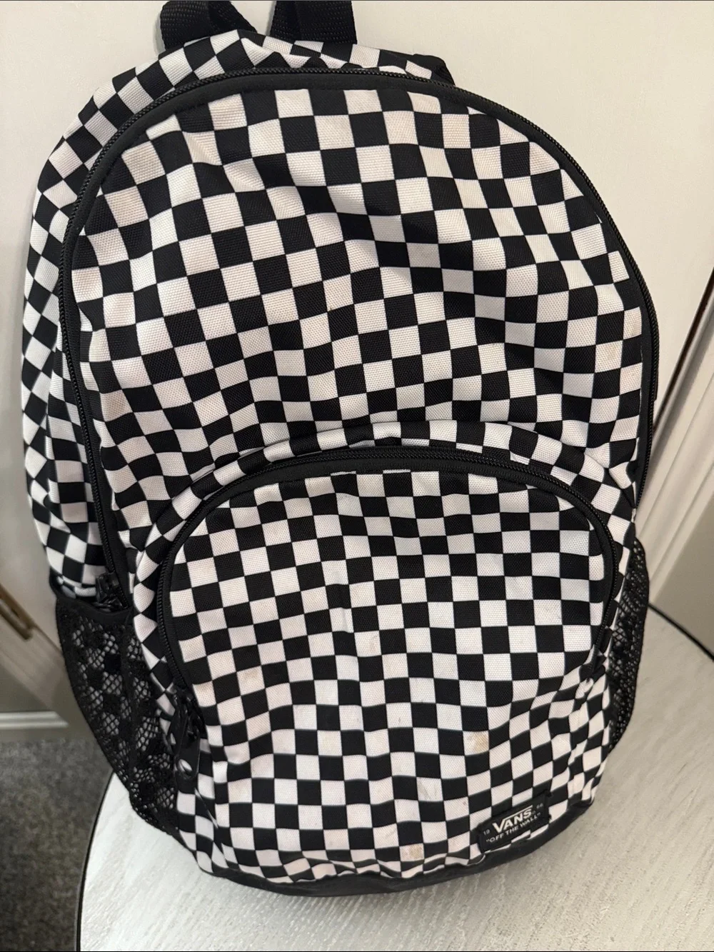 Vans Black & White Checkerboard Backpack for Men